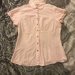 Button up short sleeve collar polka dot shirt 🥳
